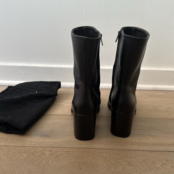 PEDRO GARCIA “Marise” black leather boot block heel calf round toe 39.5 - Picture 6 of 10